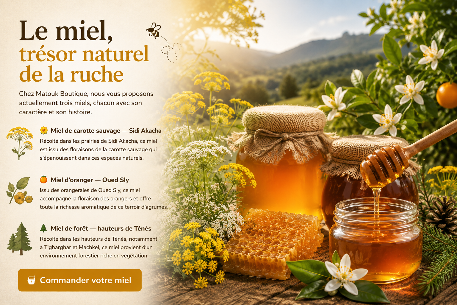 Miel naturel Matouk Rucher